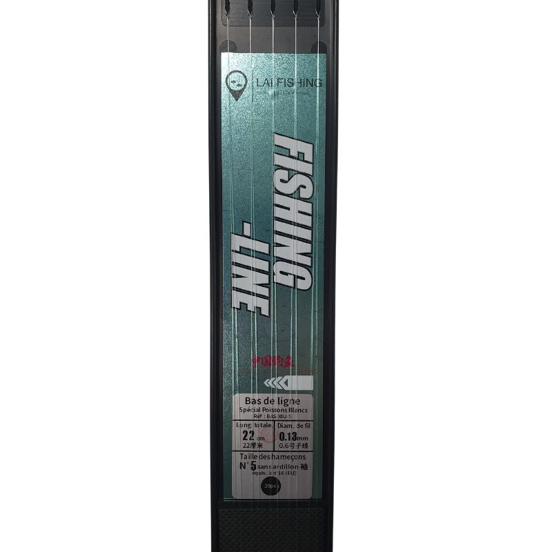 Boîte à bas de ligne avec 20 hameçons n°5 sans ardillon Jinxiu