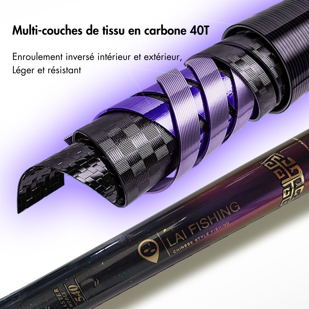 Canne au coup légère polyvalente - Série Violette II