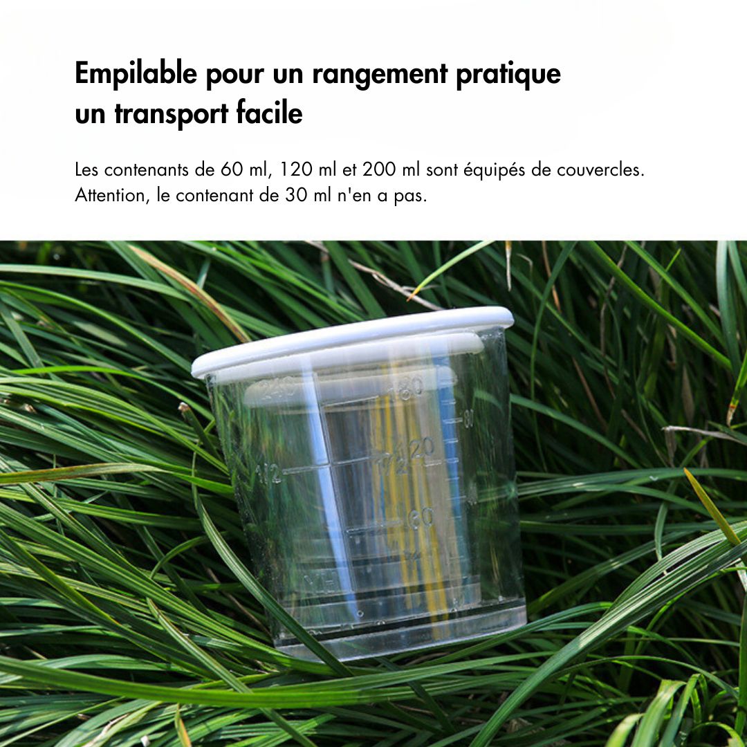 Flacon mesure pour dosage de la pate (lot de 4)