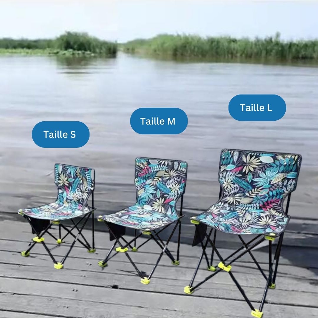 Chaise de pêche pliable avec motif jungle