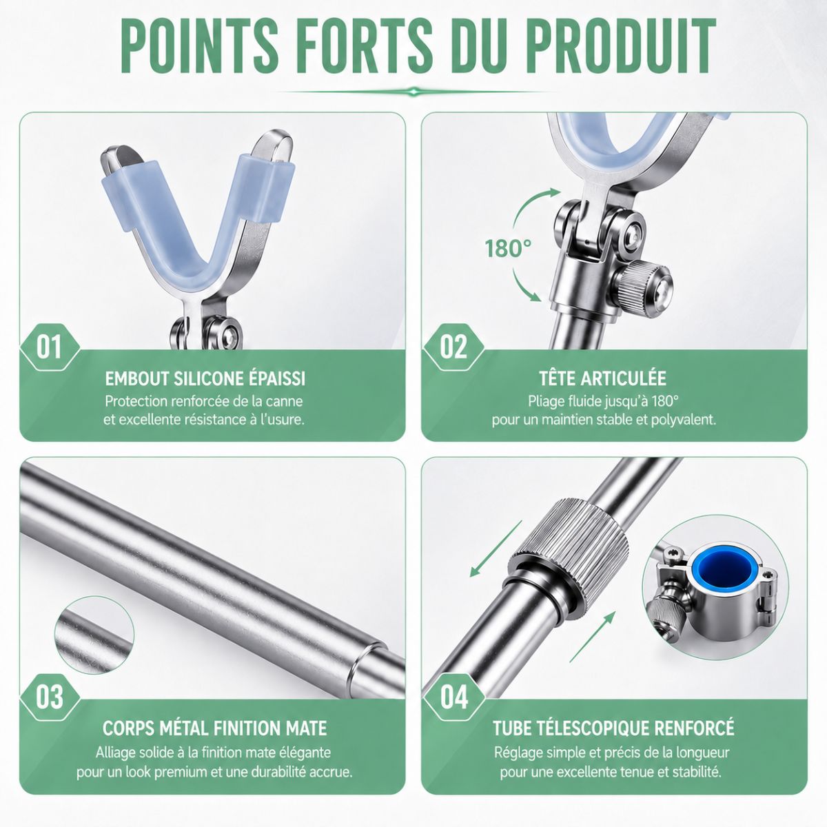 Support de canne télescopique 44cm