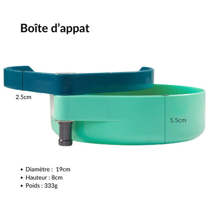 Plateau de pêche magnétique avec boîte d'appats