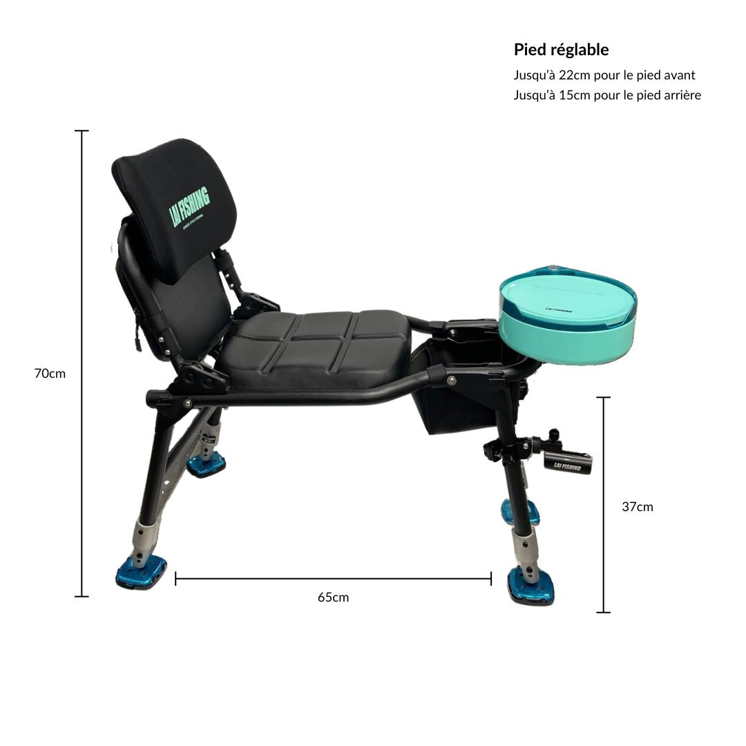 Chaise de pêche pliable Lai Fishing avec sac de transport