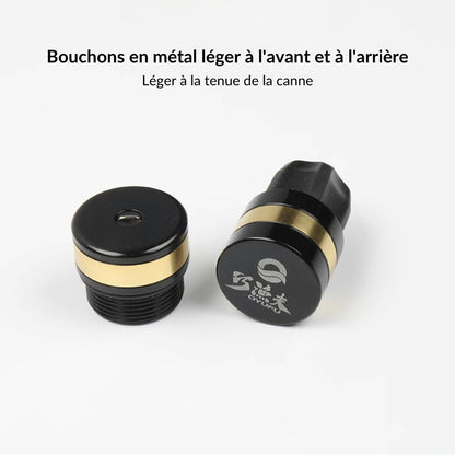 Canne à pêche chinoise Dragon x5 en carbone - Série Rouge