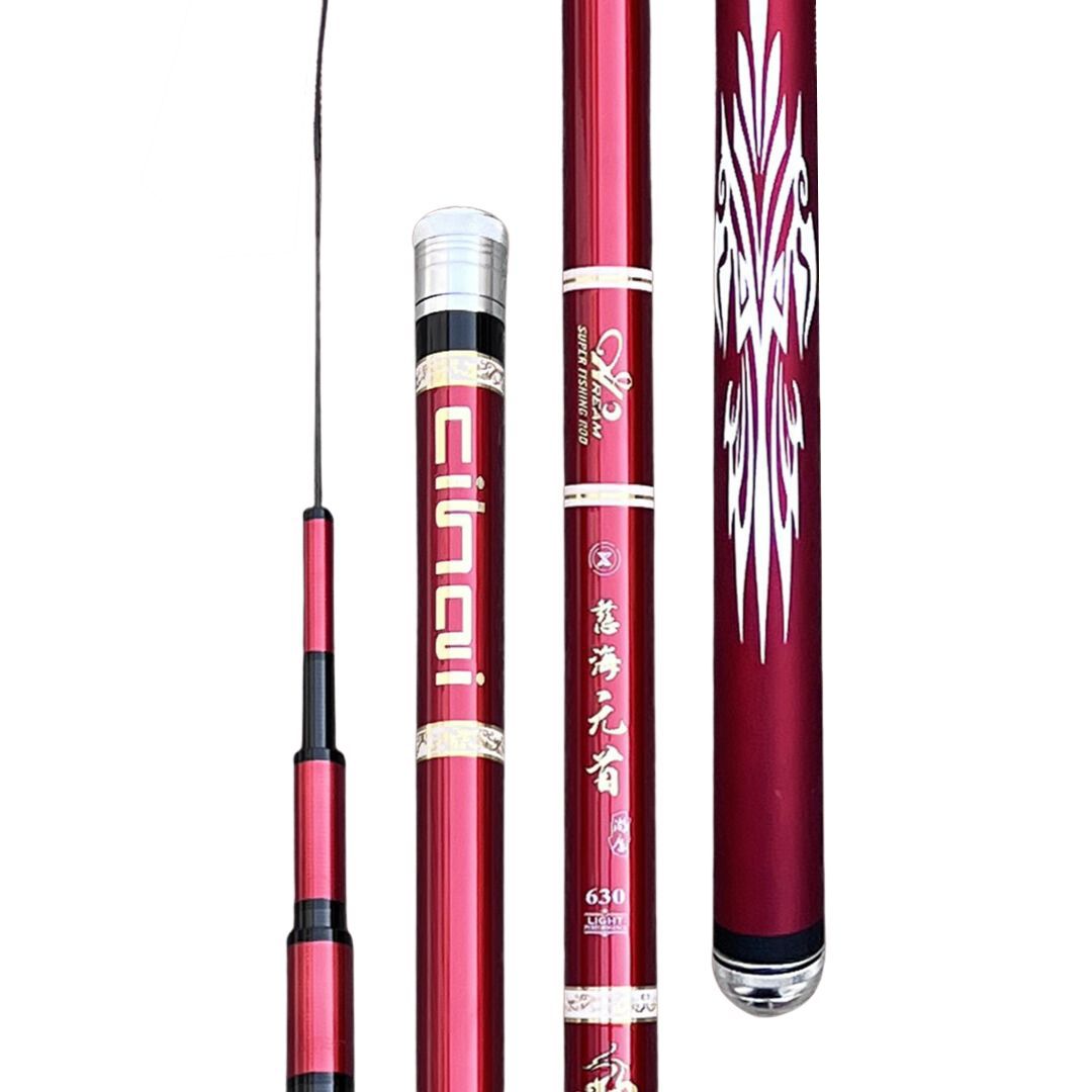 Canne à Pêche Polyvalente Ultra-Légère - Série Rouge