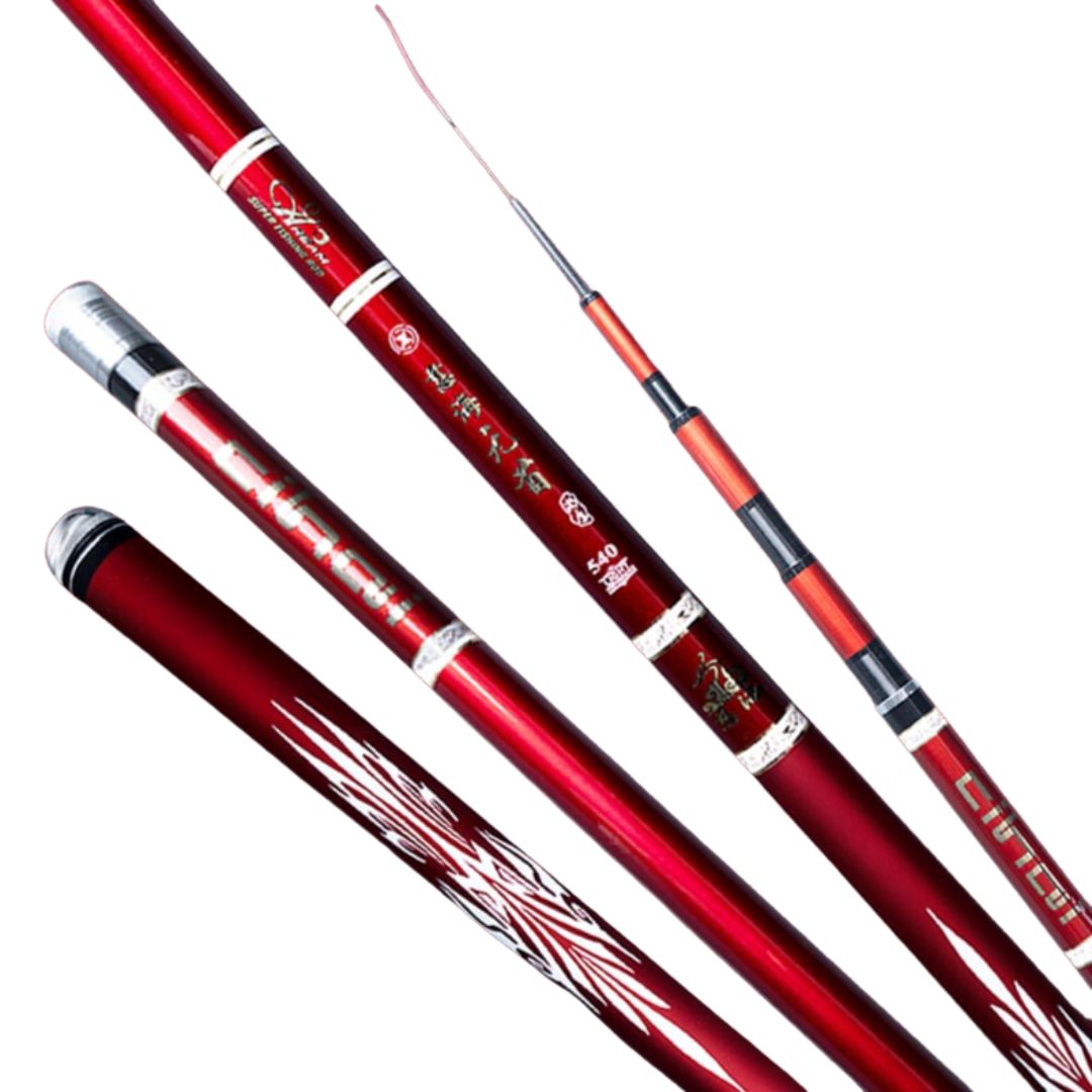 Canne à Pêche Polyvalente Ultra-Légère - Série Rouge