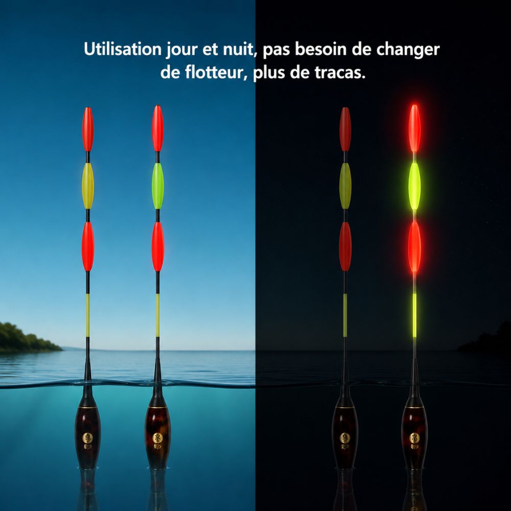 Flotteur Lumineux Lai Fishing Rouge et Noir