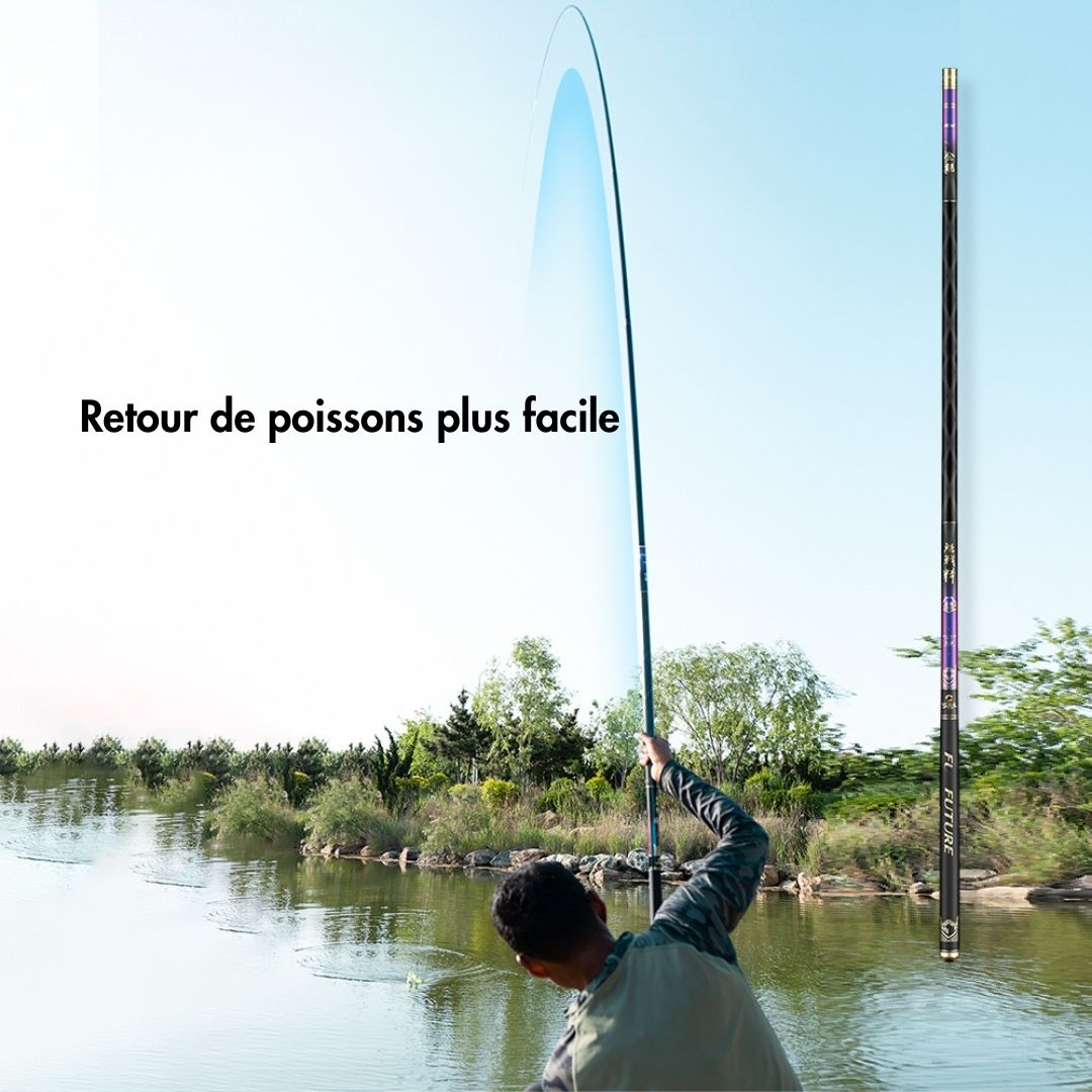 Canne au coup légère polyvalente pour pêche chinoise - Série Violette