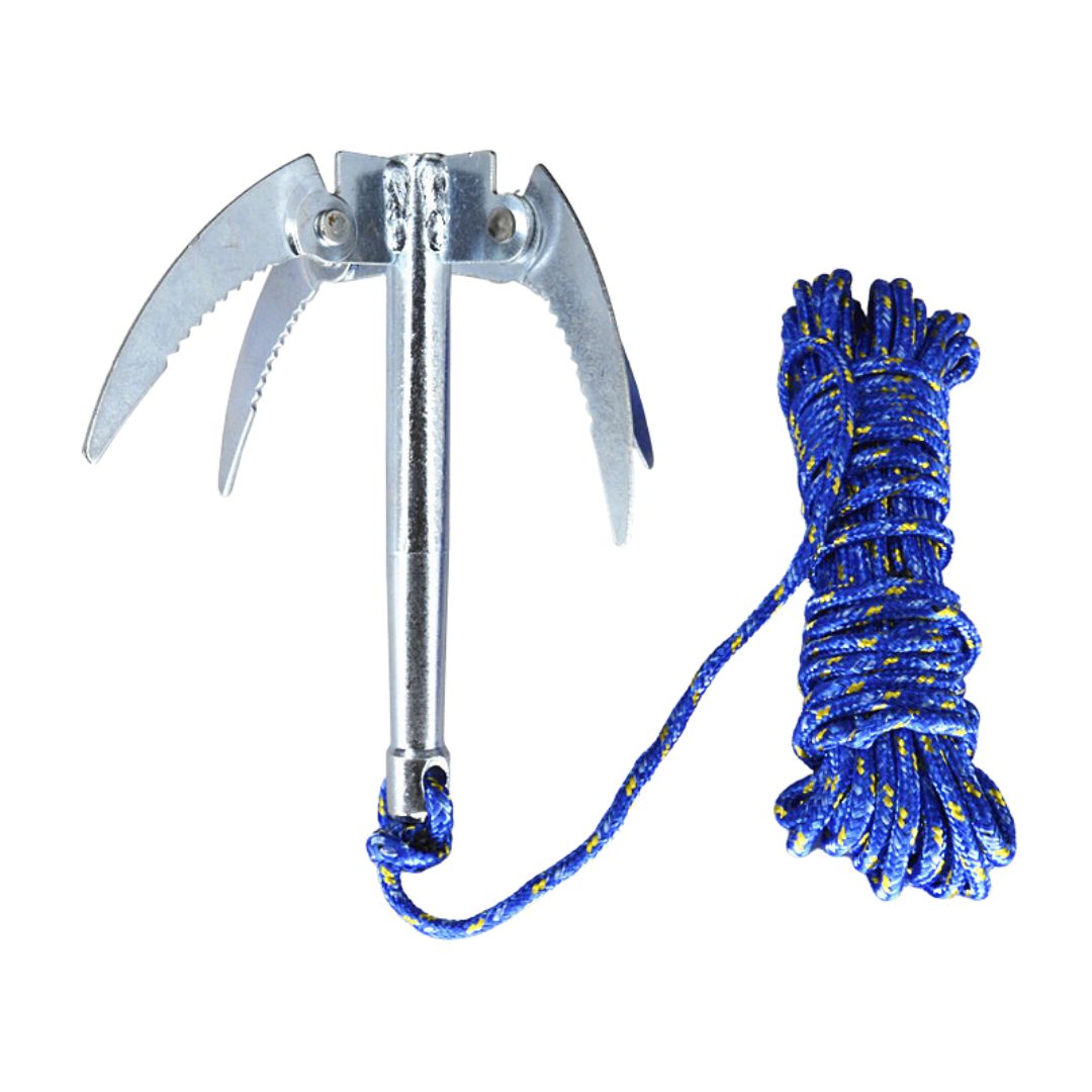 GATE14 - Ancre Grappin Acier Galvanisé 0.7kg | Pelles Refermables | Pour SUP, Kayak, Canoë