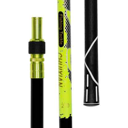 Manche d'épuisette téléscopique Noir et Jaune Fluo - Diam de vis : 8mm