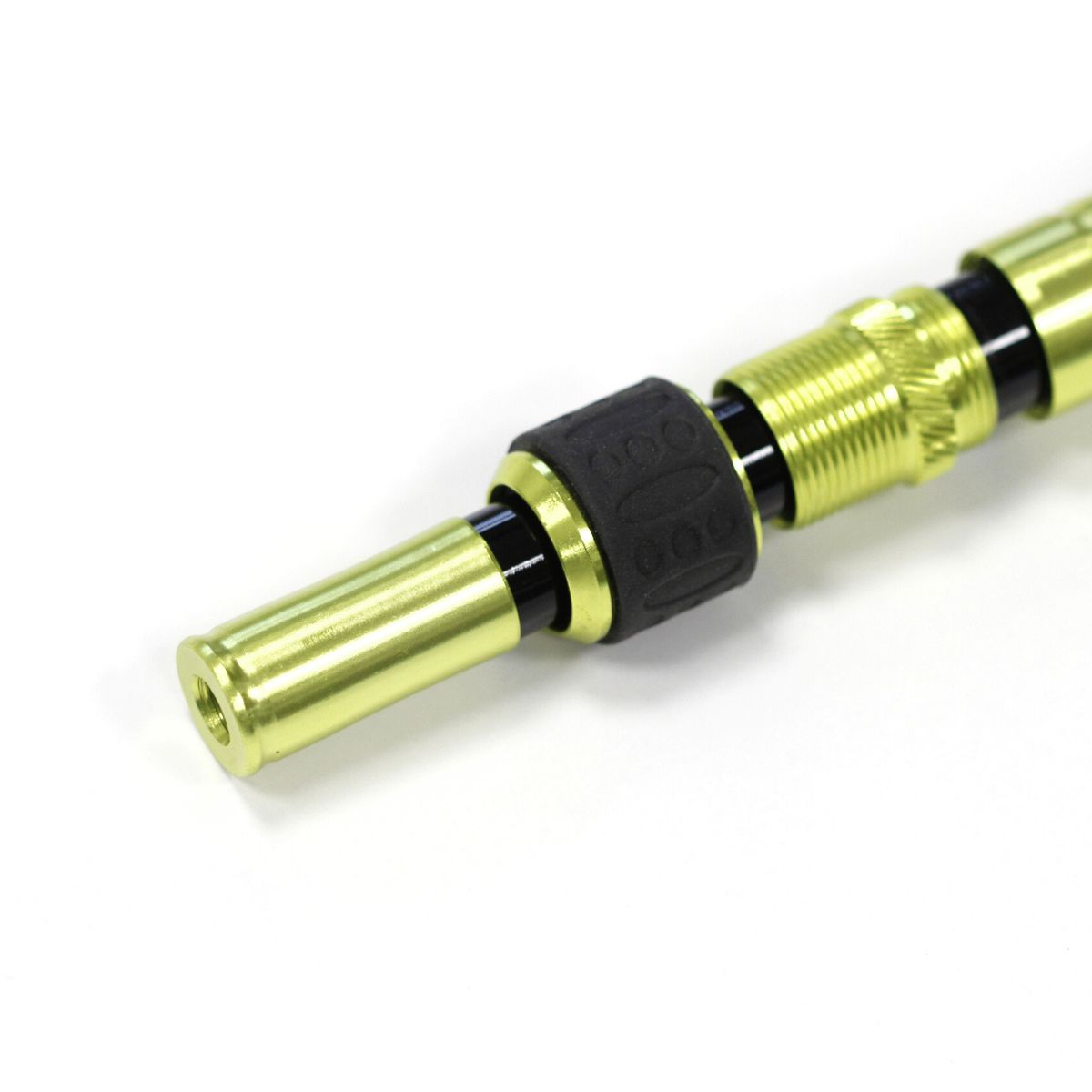 Manche d'épuisette téléscopique Noir et Jaune Fluo - Diam de vis : 8mm