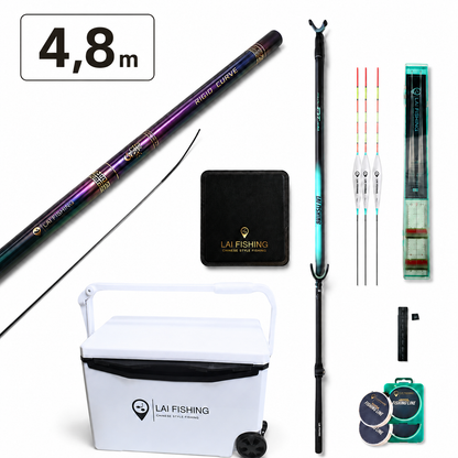 Kit de pêche au coup série violette II - 4.8m avec glacière