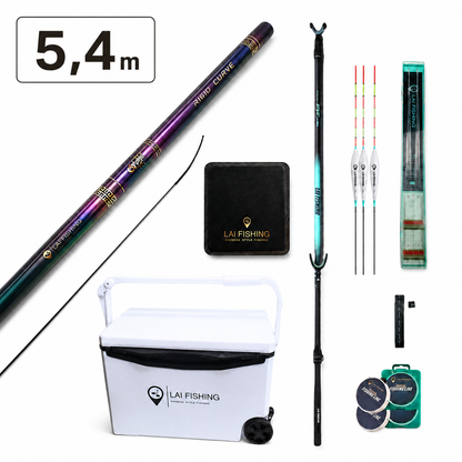 Kit de pêche au coup série violette II - 5.4m avec glacière