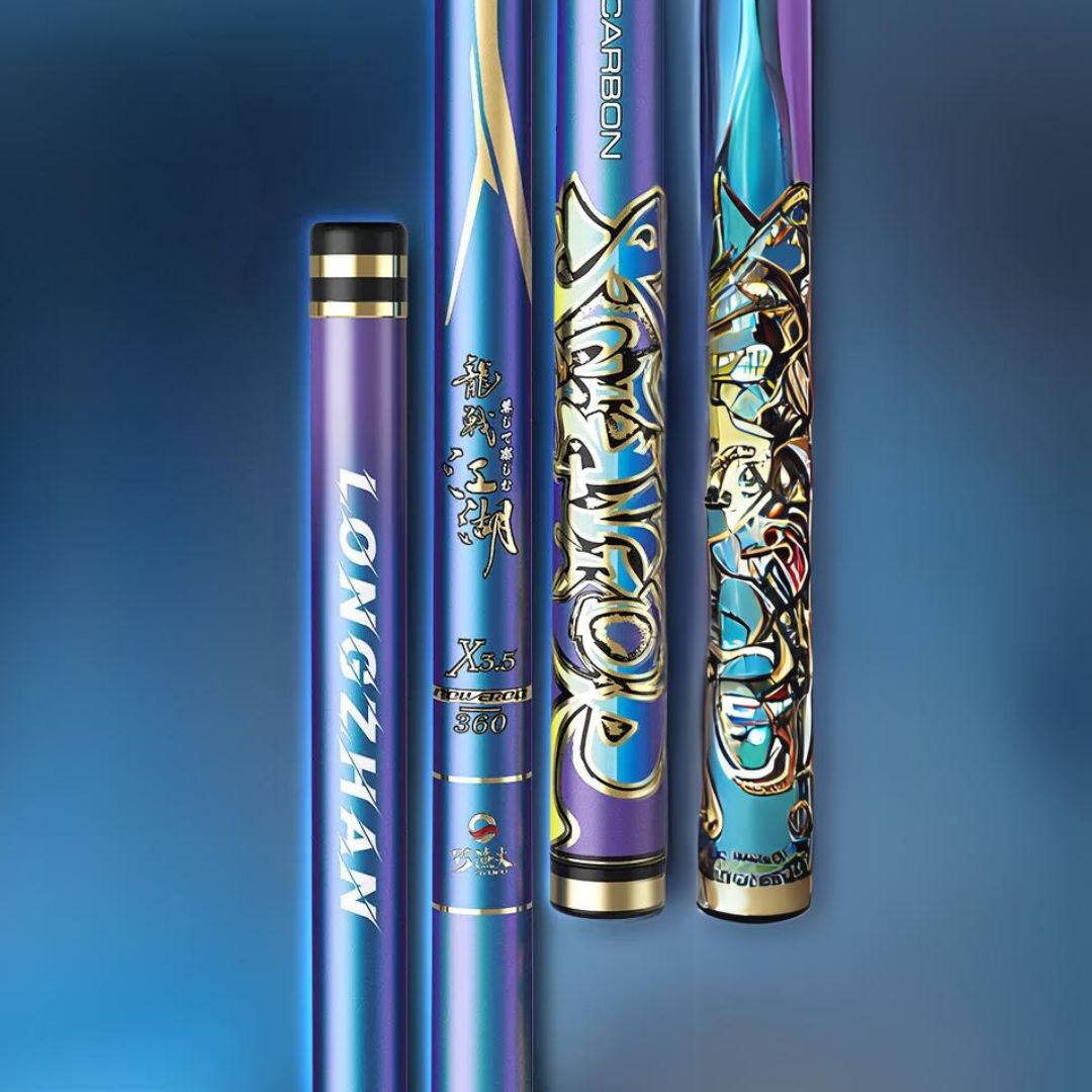 Canne à pêche chinoise Dragon x3.5 - Série Bleu Violet