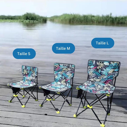 Chaise de pêche pliable avec motif jungle