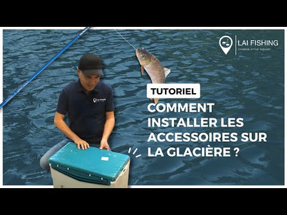 Kit glacière, boîte avec plateau magnétique pour appâts et 4 supports